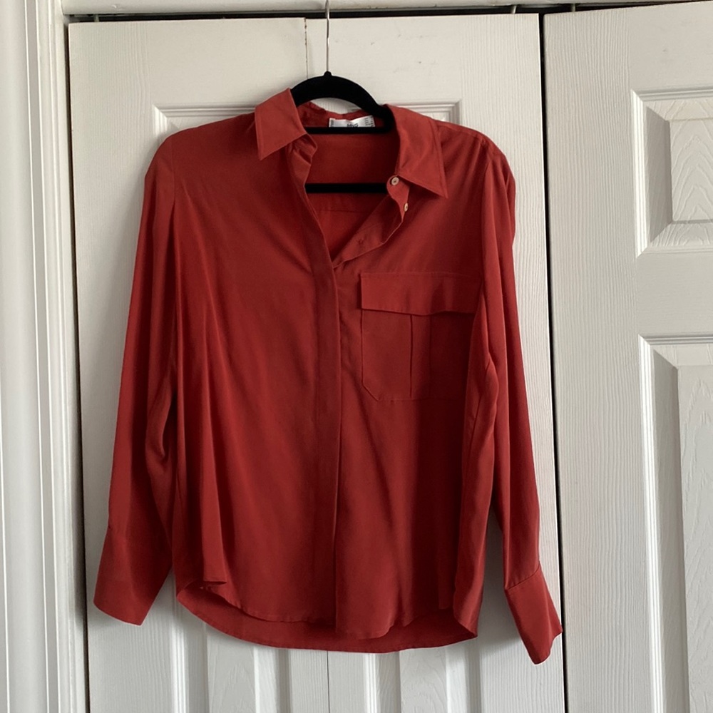 mango colored blouse size small